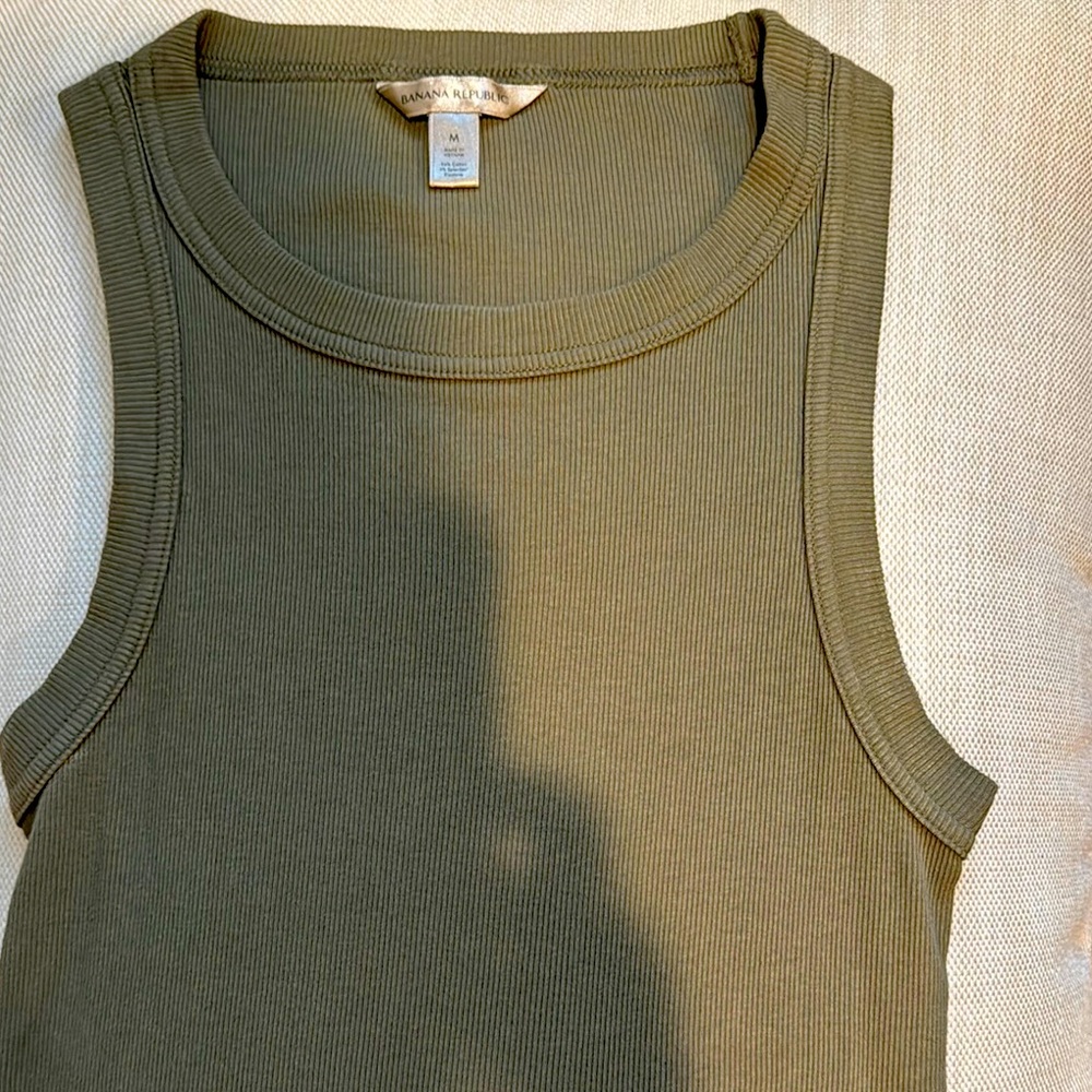 Banana Republic Green Fitted Tank Top